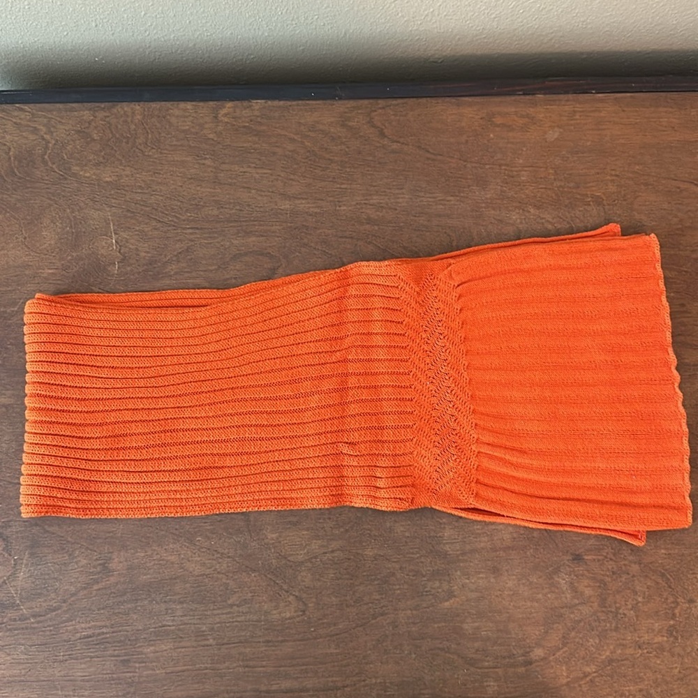 Cozy Orange Sweater Knit Fall Scarf